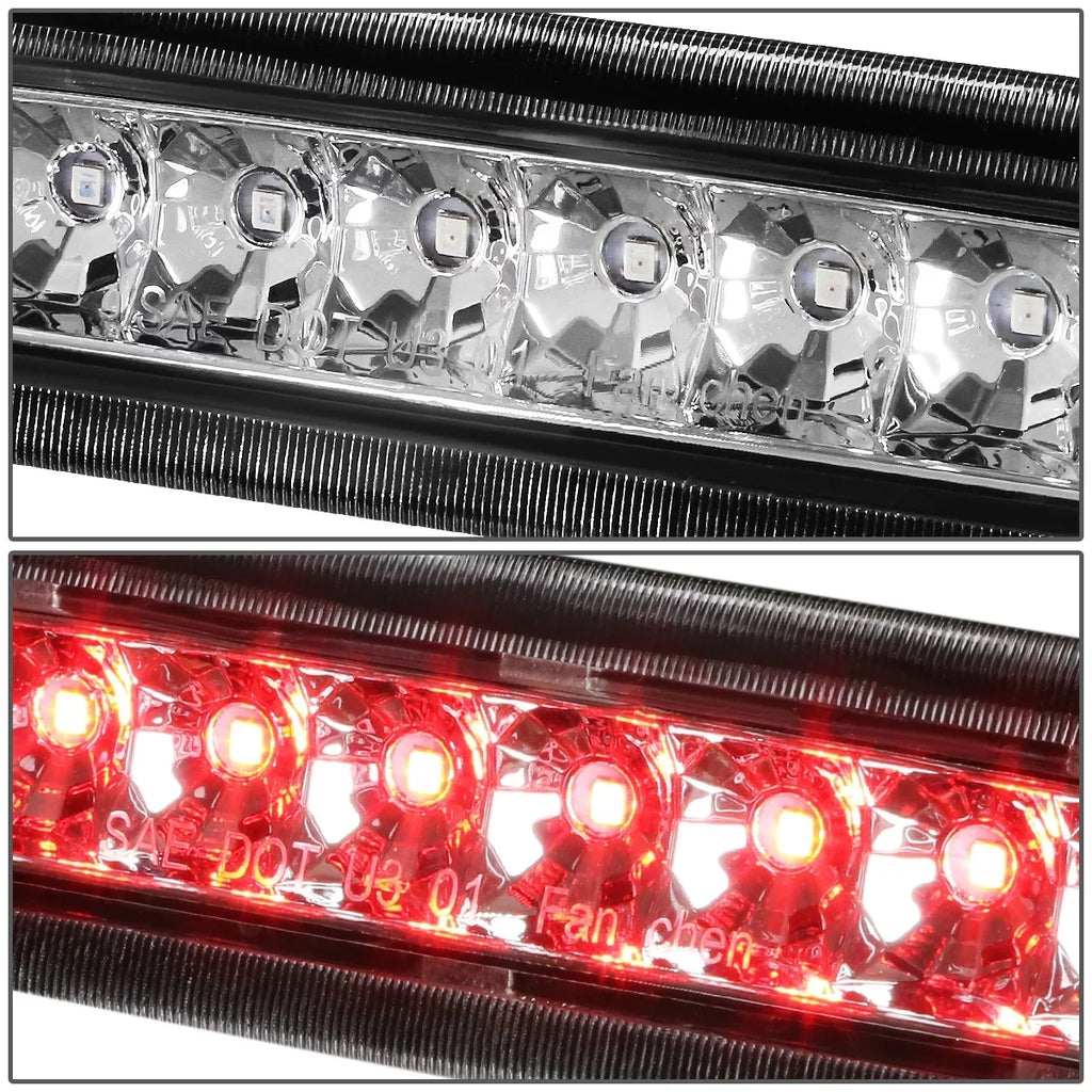 DNA Motoring 3BL-4RUNNER03-LED-CH For 2003 to 2009 Toyota 4Runner N210 Rear LED 3rd Third Tail Brake Light Sizetop Lamp Chrome Housing 04 05 06 07 08