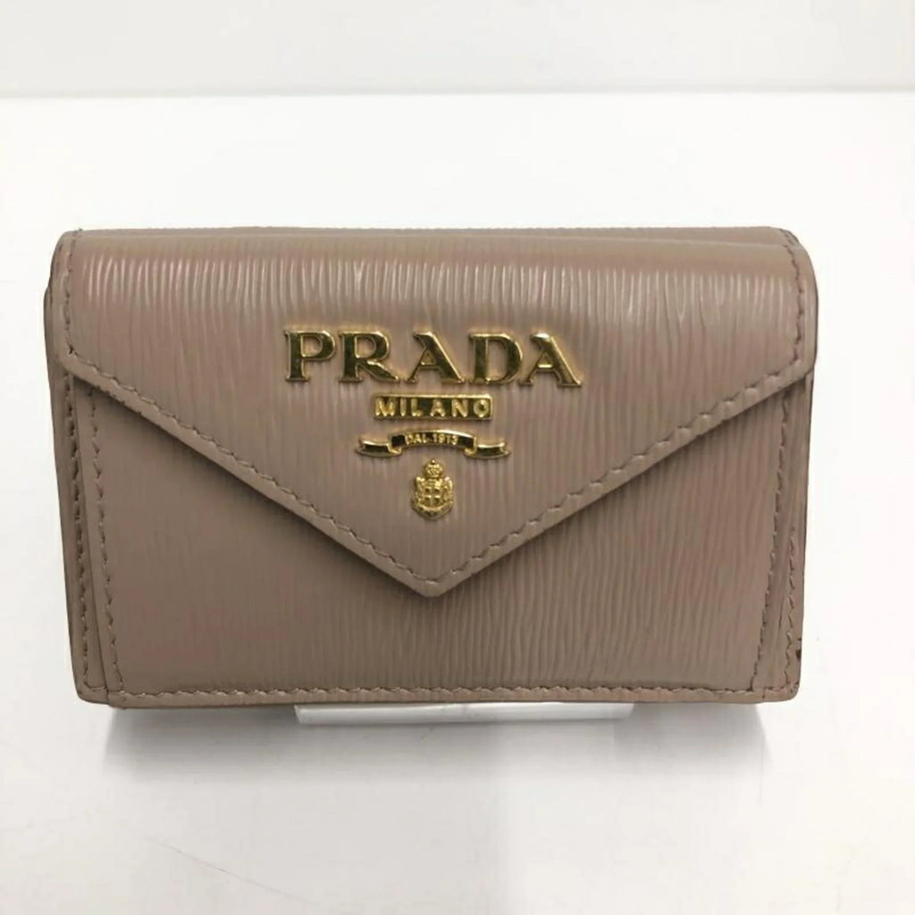Pre-Owned PRADA Sizeaffiano Metal Oro Long Wallet 1MH021 (Fair)