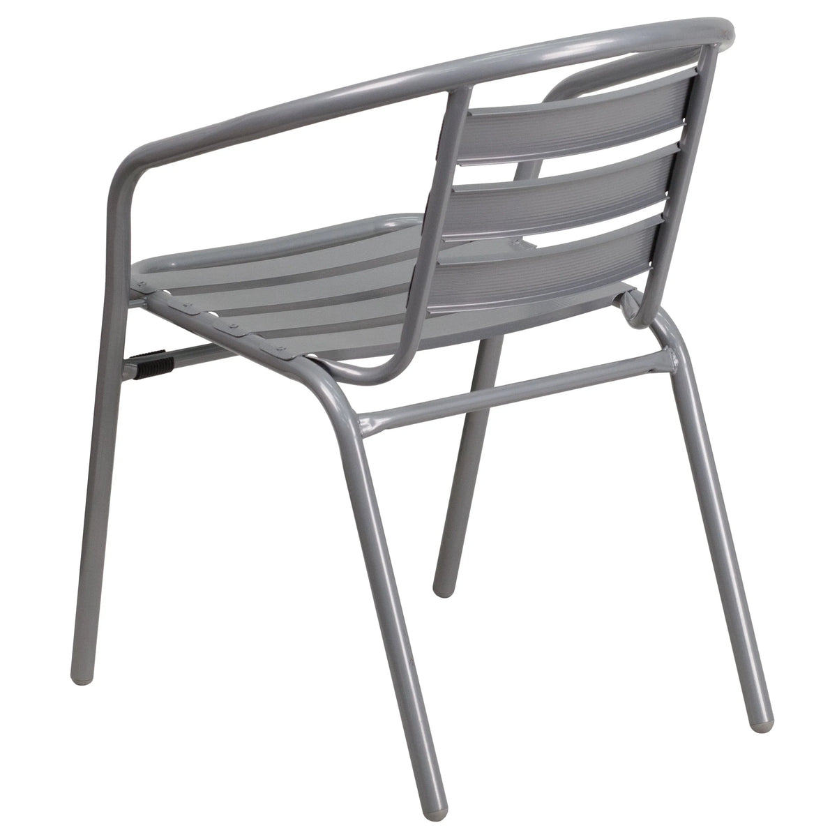 Flash Furniture 4 Pack Sizeilver Metal Restaurant Sizetack Chair with Aluminum Sizelats