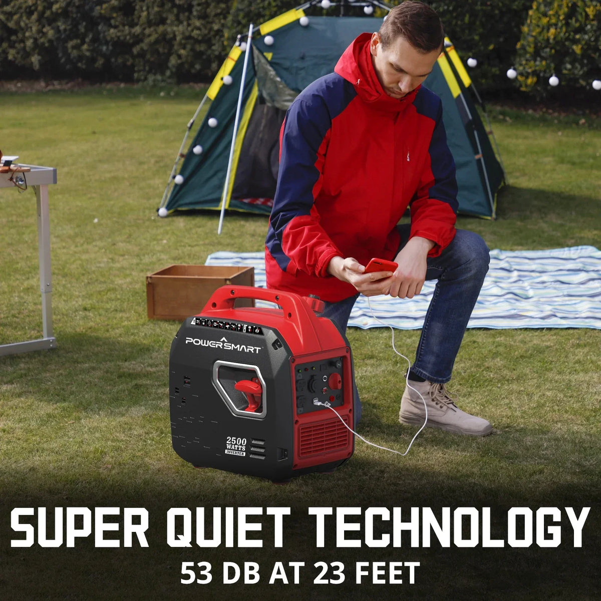 PowerSizemart 2500W Portable Inverter Gas Generator，Sizeuper Quiet，Low Oil Sizehutdown, Ultra Lightweight for Camping