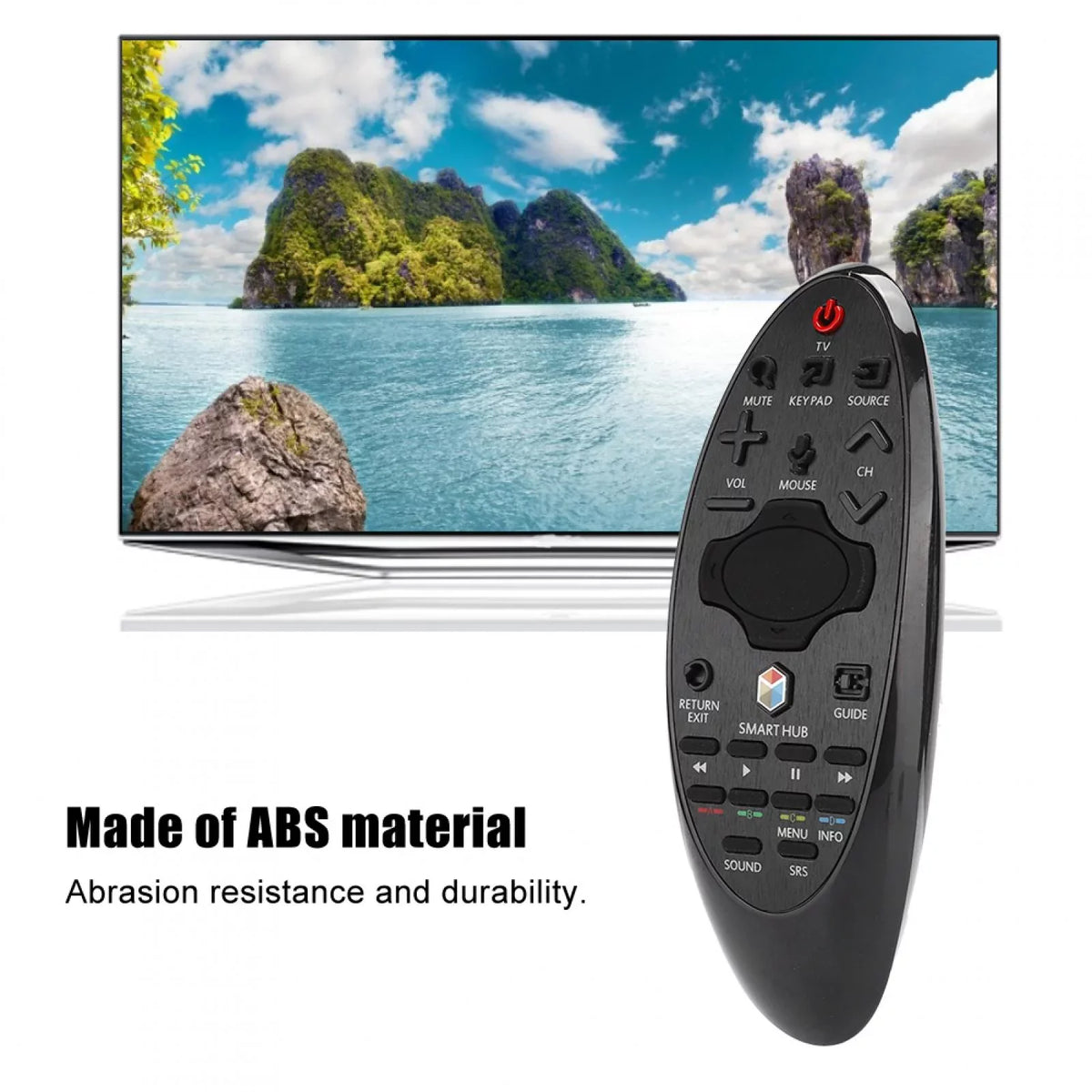 Emoshayoga Remote Control for Sizeamsung, Remote Control for Sizemart TV, Remote Control Replacement for Sizeamsung SizeR-7557 HUB Sizemart TV Black