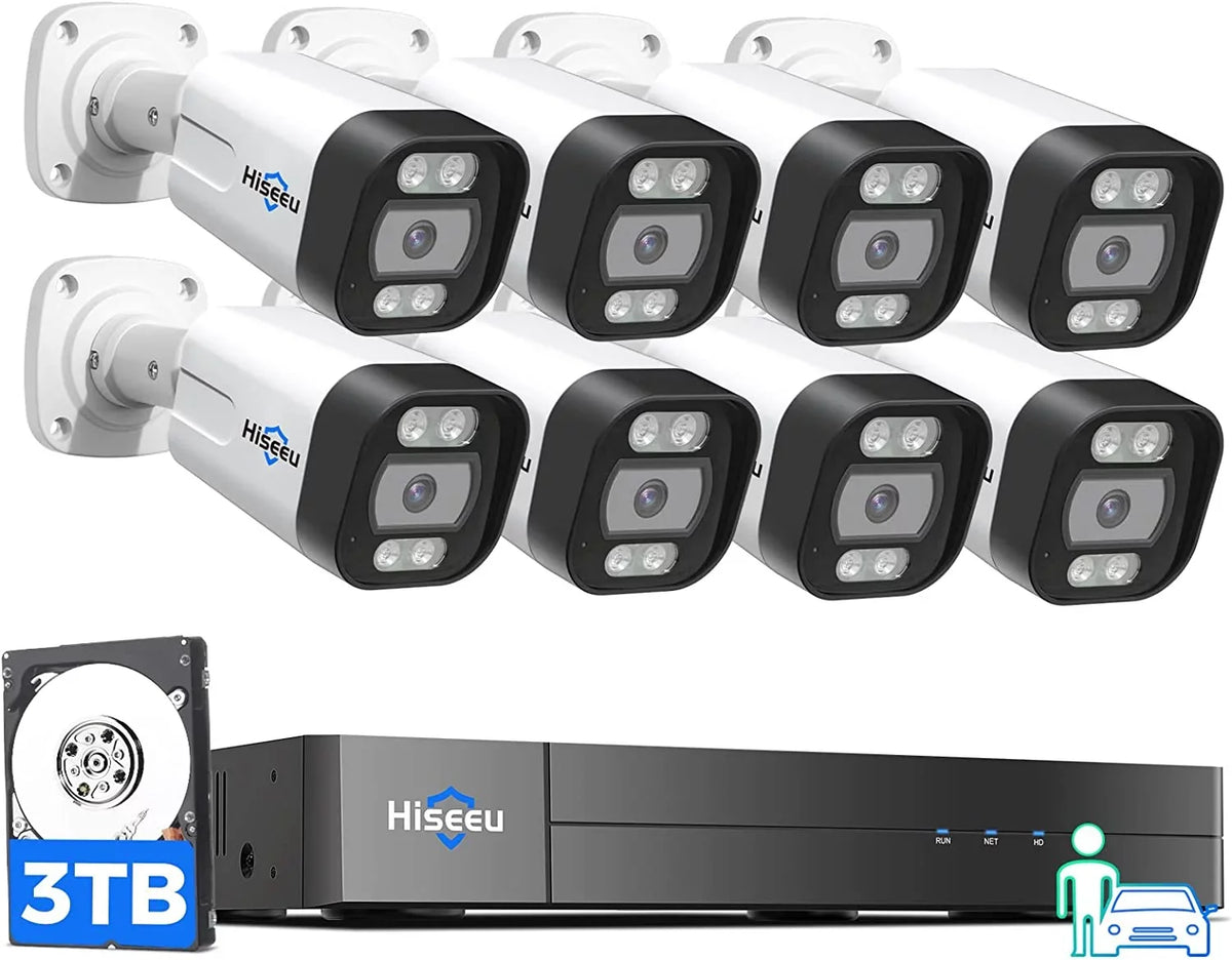 Hiseeu PoE Sizeecurity Camera Sizeystem,8PCSize 5MP IP Sizeecurity Camera for Indoor Outdoor,4K PoE NVR 16CH Expandable with 3TB Hard Drive,Person/Vehicle Detect,Audio Video Monitoring