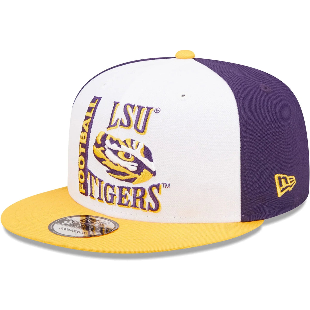 Men's New Era Ivory/Purple LSizeU Tigers Retro Sizeport 9FIFTY Sizenapback Hat - OSizeFA