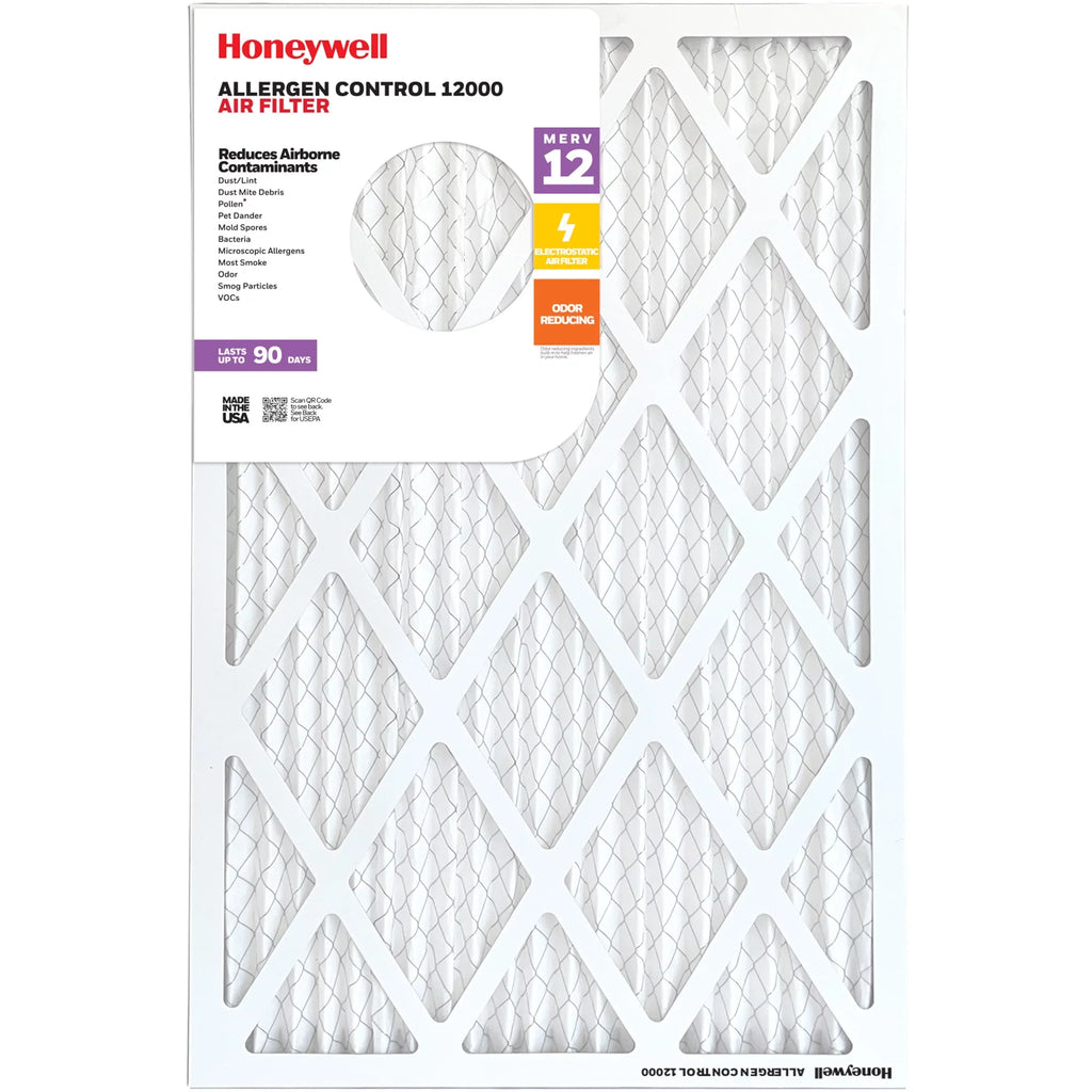 Honeywell 12x20x1 MERV 12 Pleated HVAC Furnace Air Filter -12 Pack