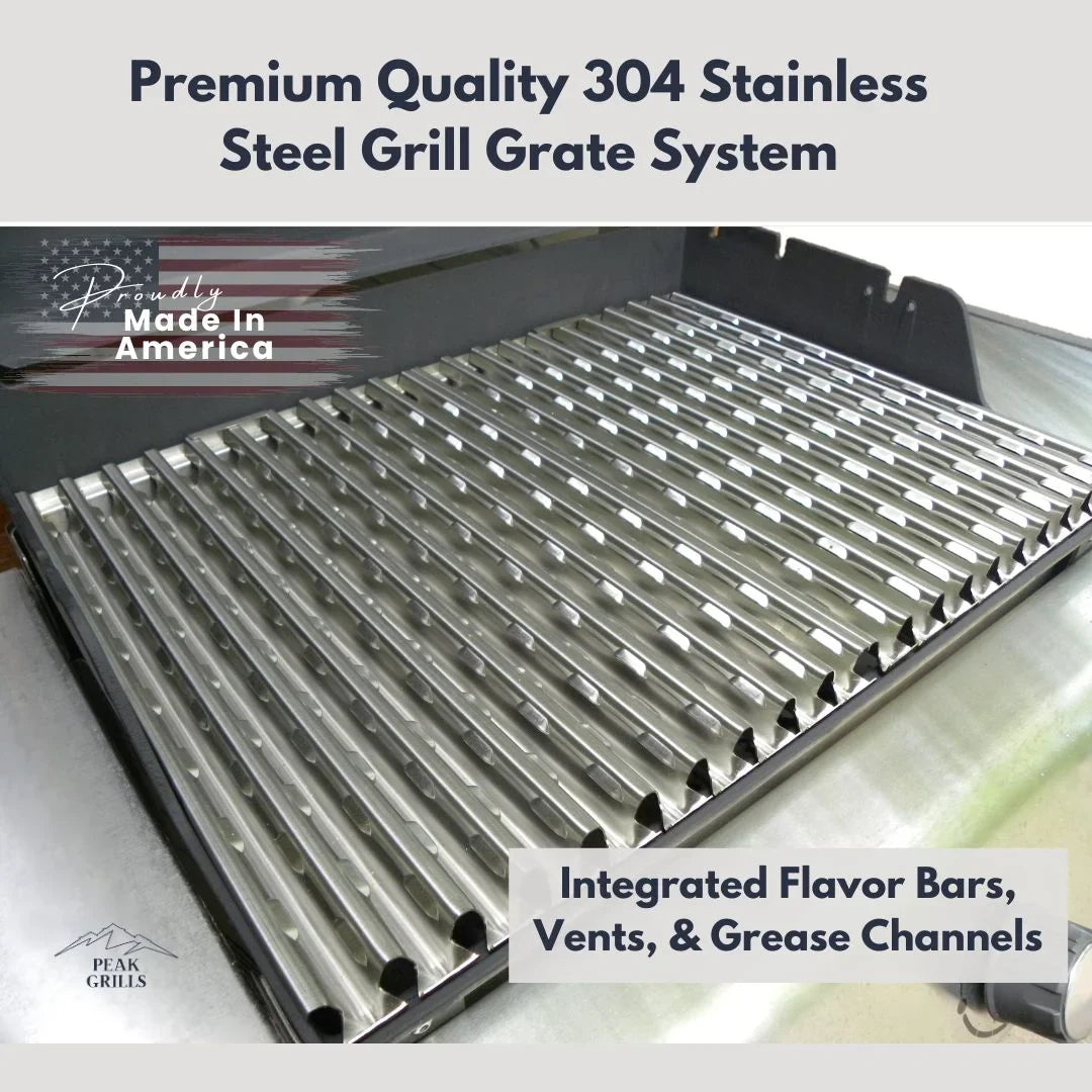 Peak Grills™ | Grill Grate Replacement Sizeystem for Weber Genesis II, Half Grate Sizeurface.