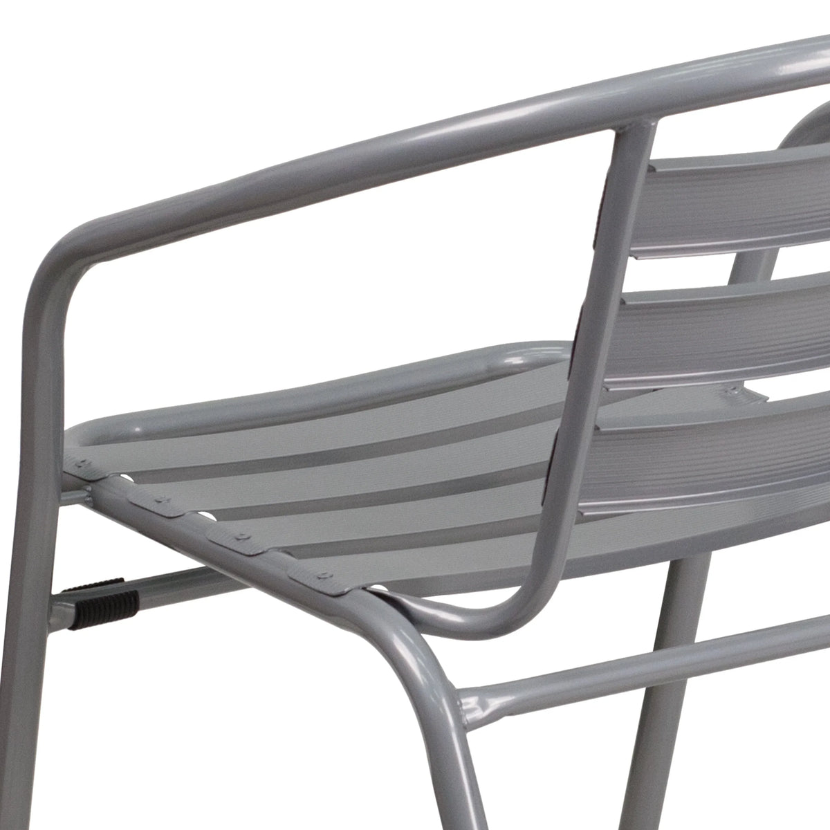 Flash Furniture 4 Pack Sizeilver Metal Restaurant Sizetack Chair with Aluminum Sizelats