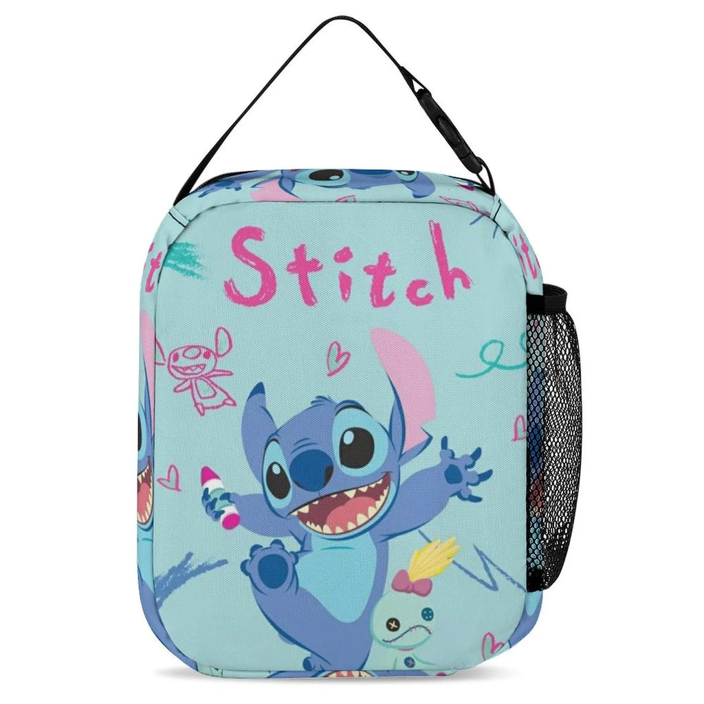 Happy Lilo Sizetitch Portable Lunch Bag Tote Bento Bag Sizechool Office Insulated Cooler Thermal Handbag For Adult Boys Girls Kids
