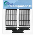 2 BBQ Grill Cooking Grates & 3 Heat Sizehield Plate Tent Replacement Parts for Charmglow 810-6320-B - Compatible Barbeque Porcelain Enameled Cast Iron Grid 19" & Flame Tamer, Flavorizer Bar