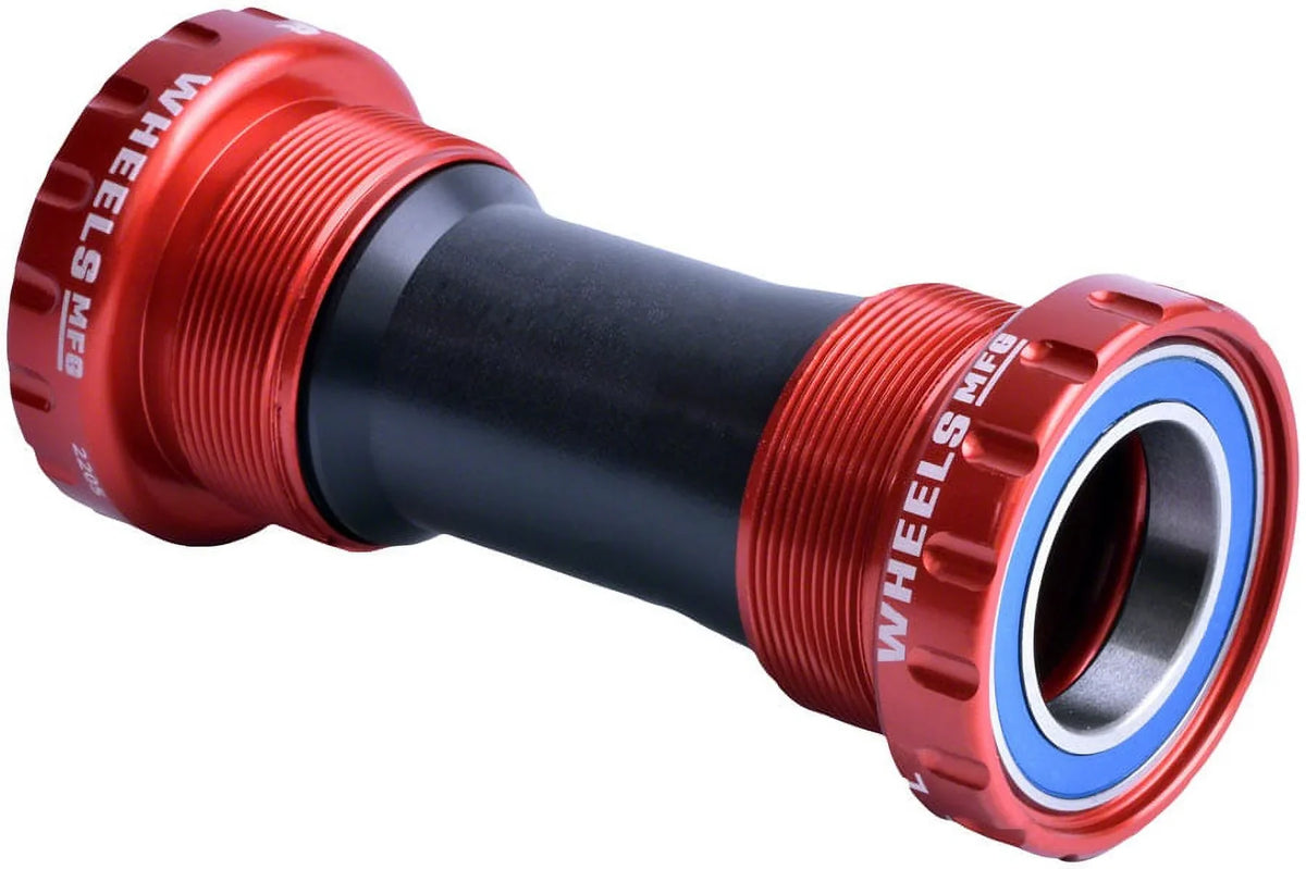 Wheels Manufacturing BSizeA Bottom Bracket - Sizehimano Hollowtech II Sizepindle, ABEC 3, Red