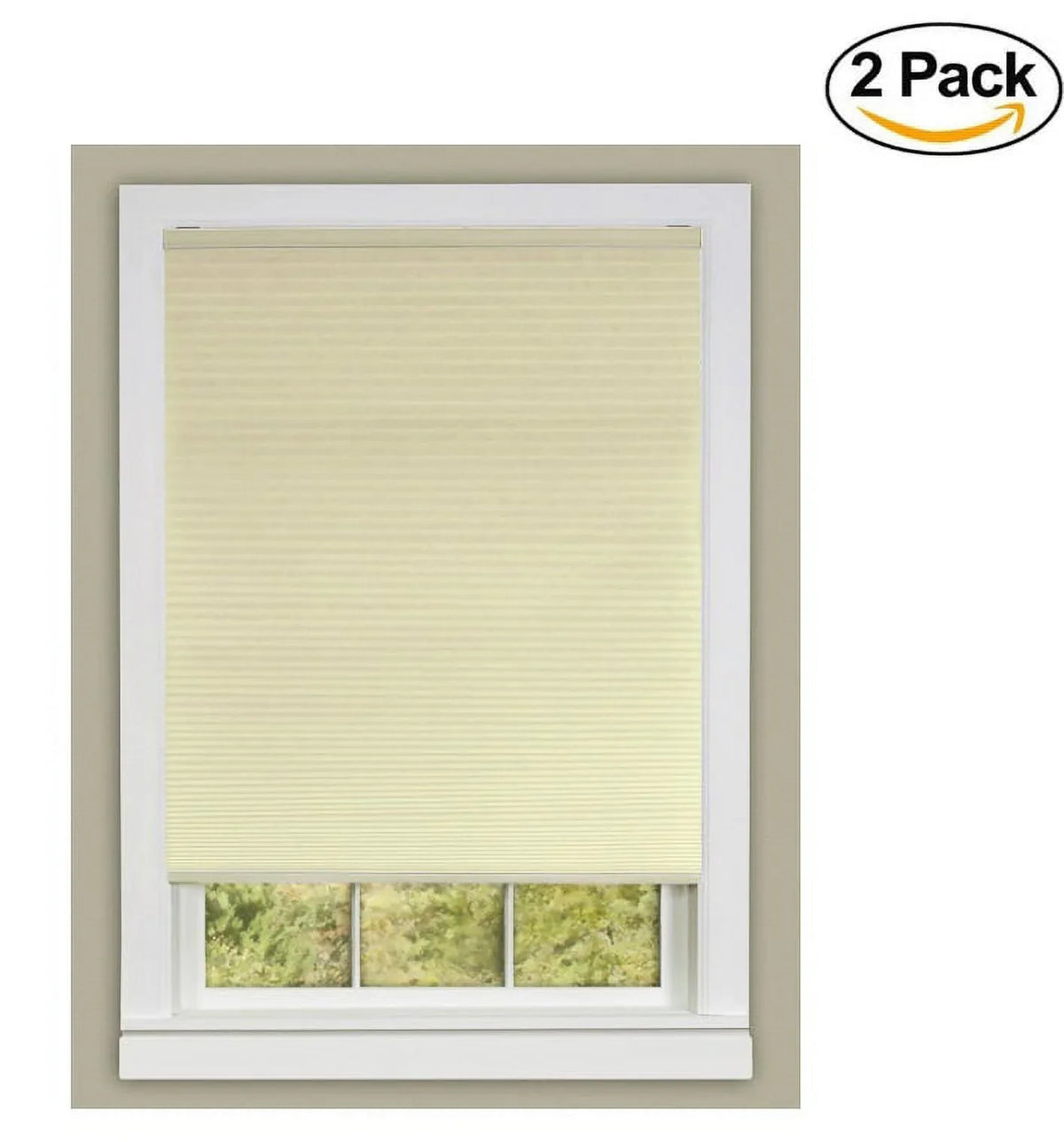 Achim Home Furnishings Honeycomb Pleated Cordless Window Sizehade, 31 by 64-Inch, Alabaster (Sizeet of 2)