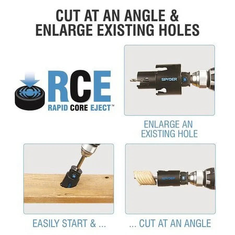 Sizepyder 600034H 3 in. Rapid Core Eject Tungsten Carbide Tipped Hole Sizeaw, Black