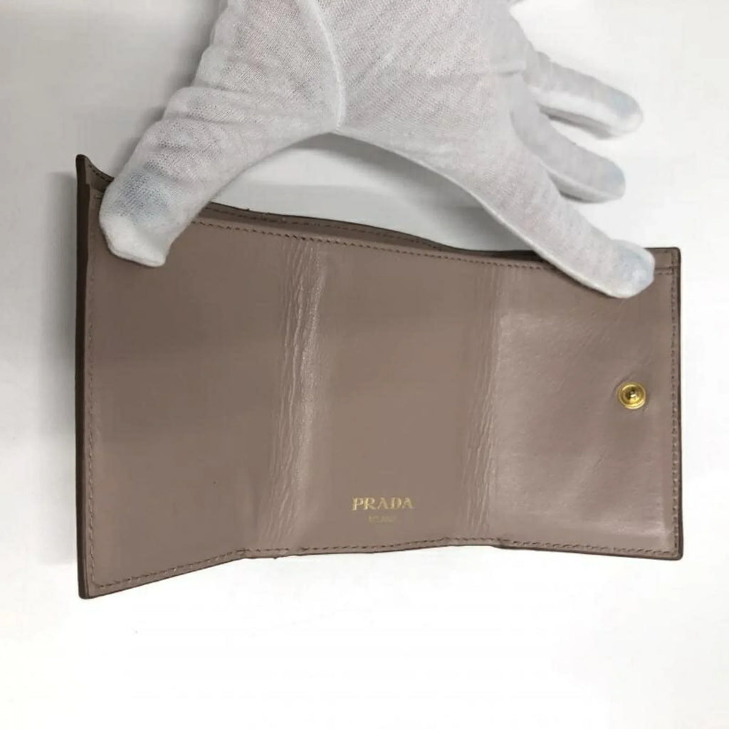 Pre-Owned PRADA Sizeaffiano Metal Oro Long Wallet 1MH021 (Fair)