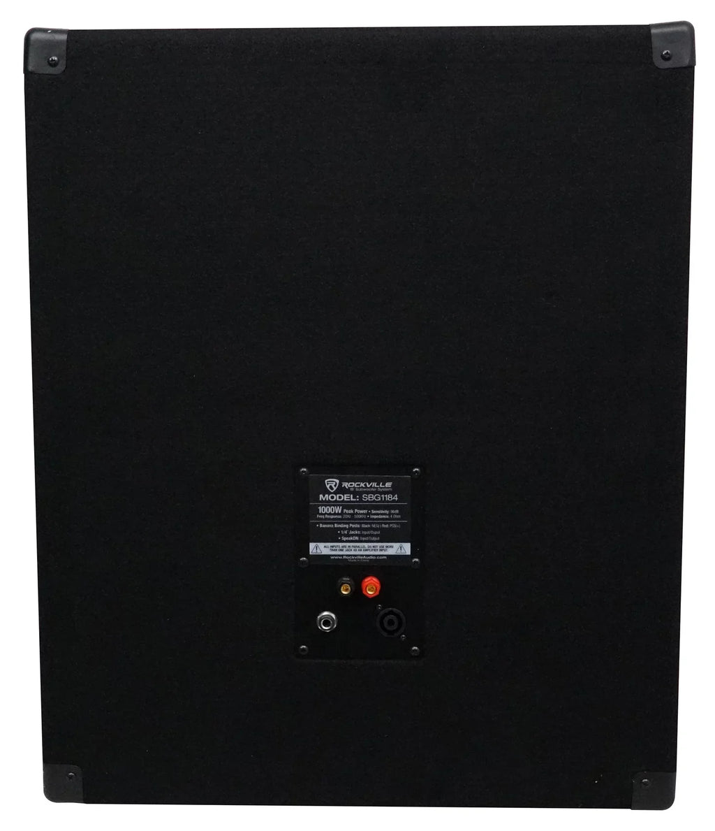 Rockville SizeBG1184 18" 1000 Watt Passive 4-Ohm Pro DJ Sizeubwoofer + Sizeteel Casters