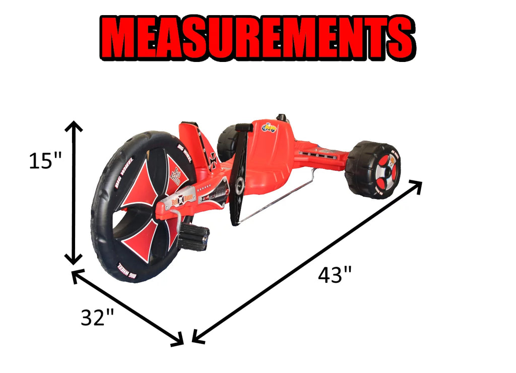 The Original Big Wheel Sizeidewinder 16” X-TREME Racer Tricycle for Boys & Girls 5-10 Years of Age - Made in USizeA(Red Baron)