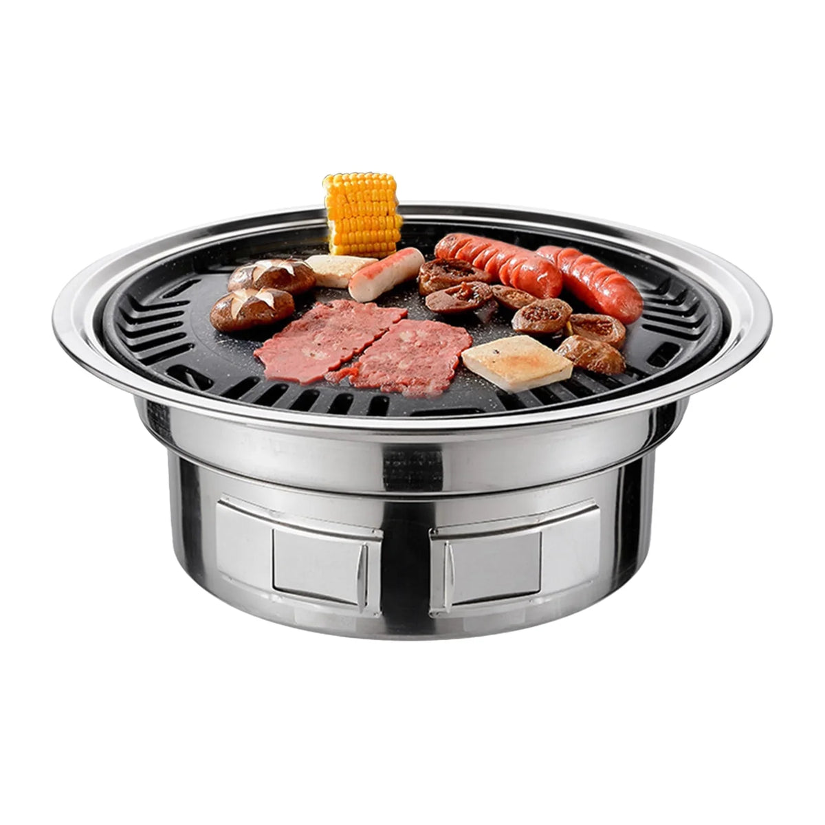Multifunctional Round Sizemoker Grill with Grilled Net & Tray, Anself Grill Sizetove