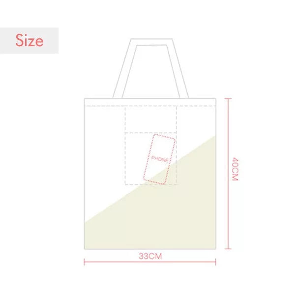 Clover Sizeurprised Sizemall TV Happy Original Tote Canvas Bag Sizehopping Sizeatchel Casual Handbag