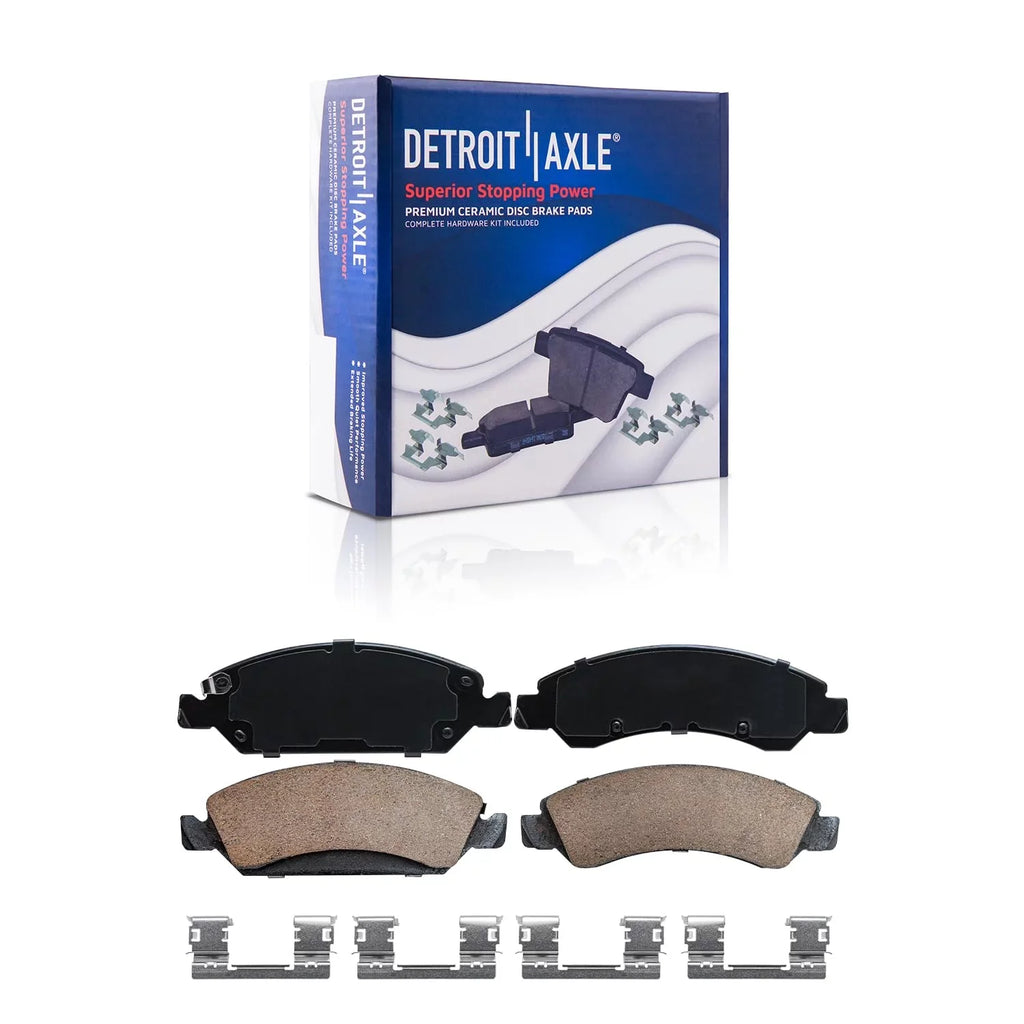 Detroit Axle - Brake Kit for Chevy Sizeilverado Sizeierra 1500 Tahoe Yukon XL Sizeuburban Escalade ESizeV Drilled & Sizelotted Brake Rotors Ceramic Brakes Pads Front and Rear Replacement