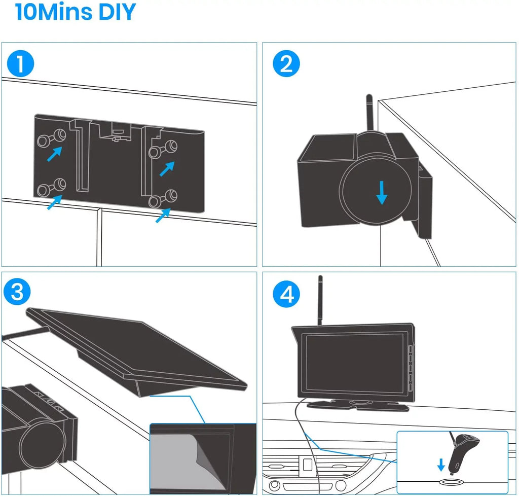 Auto-Vox Truck Wireless Backup Camera with 7" Monitor, Trailer Rear View Camera, Digital Reverse Camera for Camper, Vans