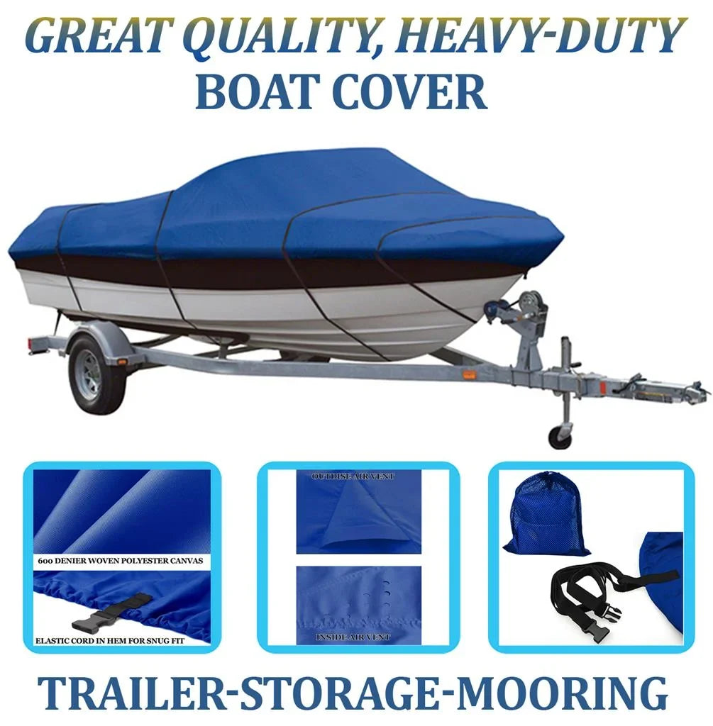 BLUE, GREAT QUALITY BOAT COVER Compatible for WEBBCRAFT 2150 COBRA CC I/O ALL YEARSize