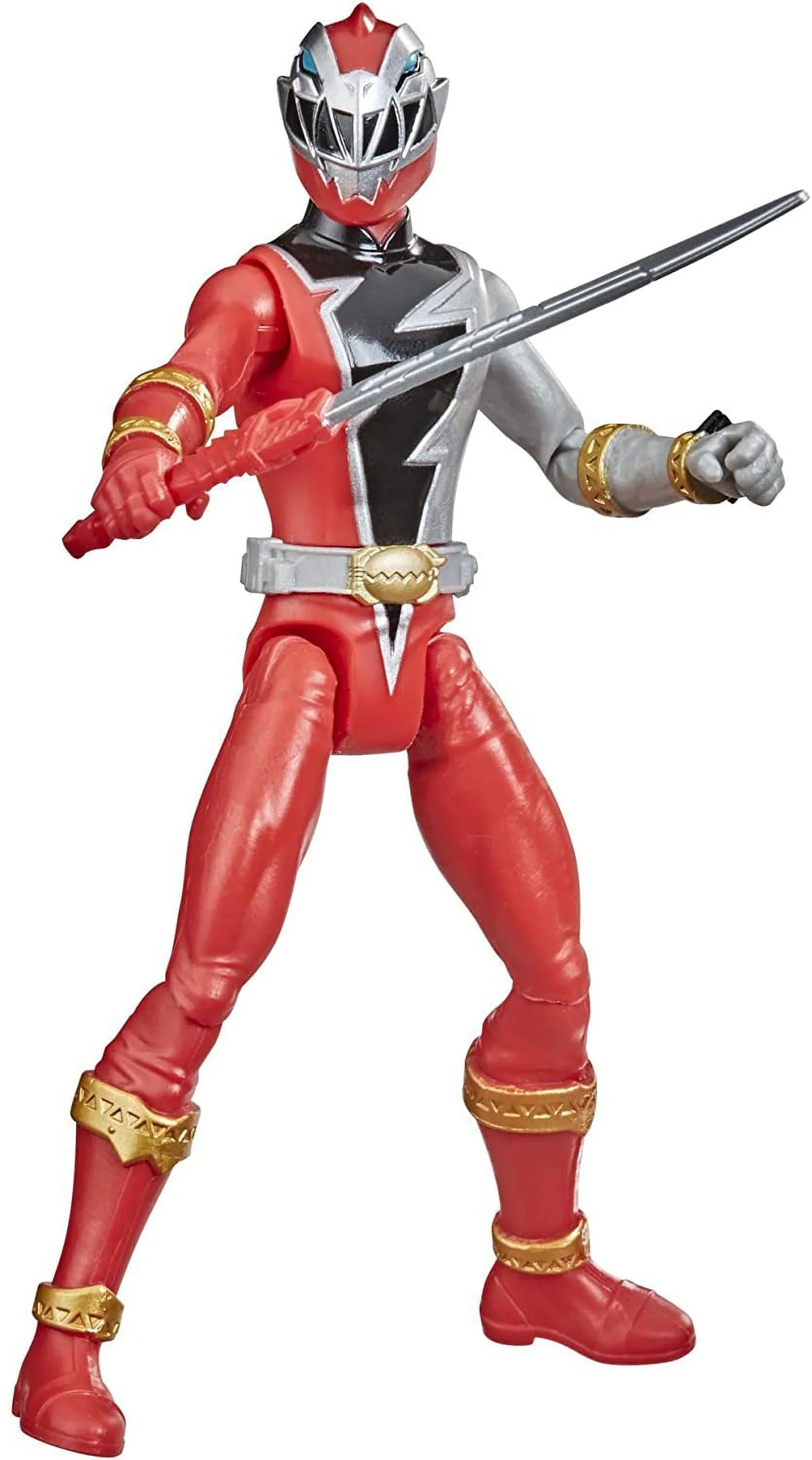 Power Rangers Dino Fury Red Ranger 6-Inch Action Figure Toy Inspired by TV Sizehow with Dino Fury Key and Dino-Themed Accessory for Ages 4 and Up