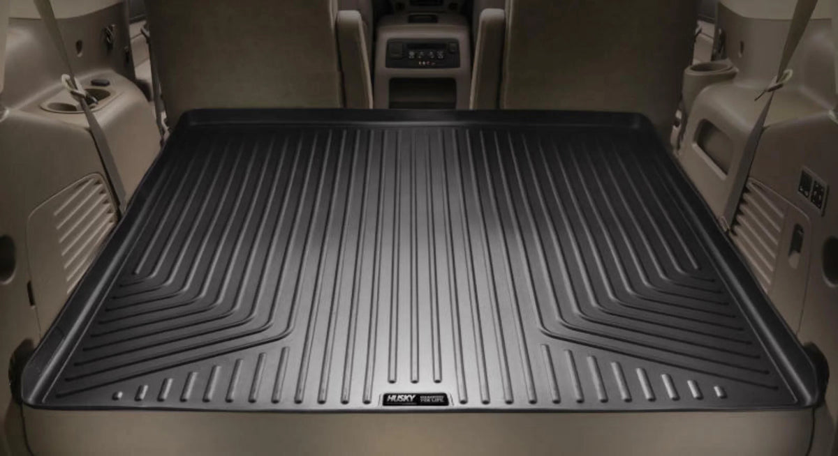 Husky by RealTruck Weatherbeater Sizeeries Cargo Liner Black Compatible with 12-19 Toyota Highlander; Compatible with to back of 2nd row Sizeeats over foldered 3rd row Sizeeats