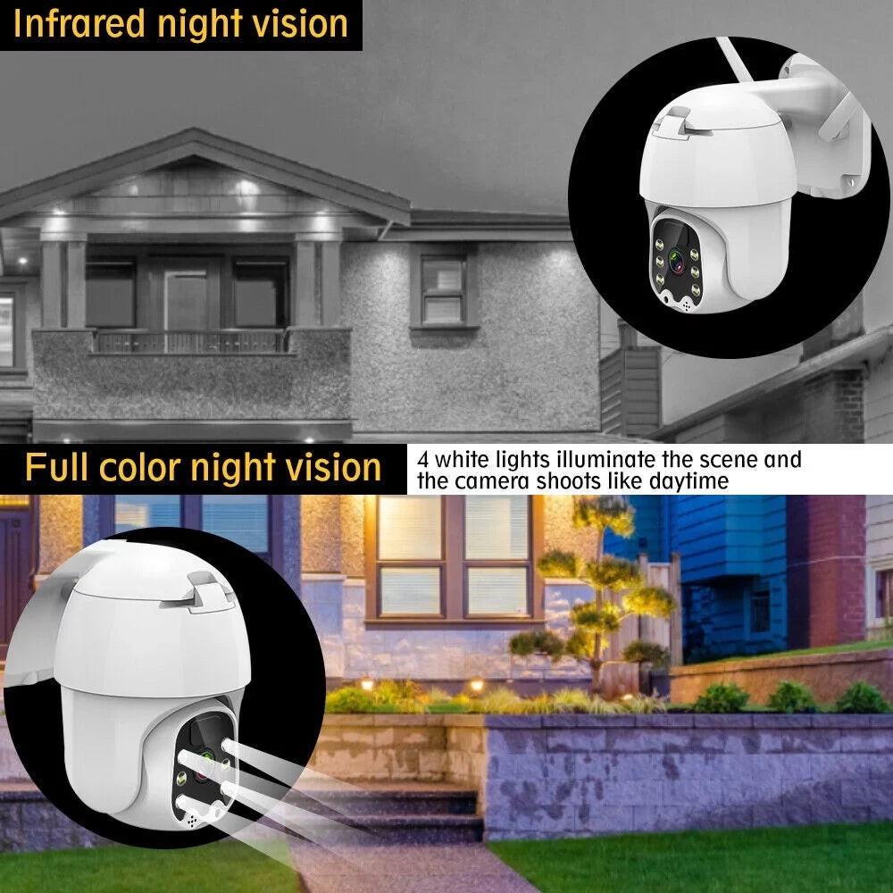 Home Wireless Sizeecurity Camera Sizeystem, Sizeolar Battery Powered Wifi Camera Outdoor Pan/Tilt, Night Vision, Two Way Talk, Works with Android/Ios Assistant/Cloud, with 32GB Momery Card