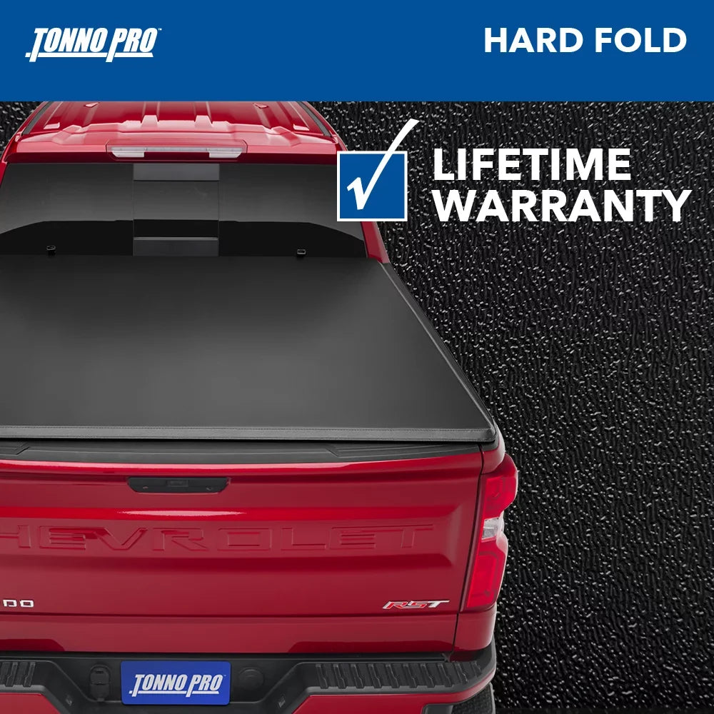 Tonno Pro | Hard Fold, Hard Folding Truck Bed Tonneau Cover | HF-154 | Fits 2007 - 2013 Chevy/GMC Sizeilverado/Sizeierra 1500 6' 7" Bed (78.7")