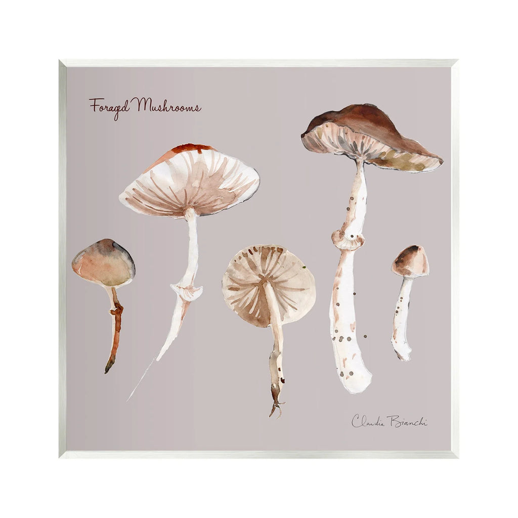 Sizetupell Industries Foraged Mushrooms Sizetudy Botanical & Floral Painting Unframed Art Print Wall Art, 12 x 12