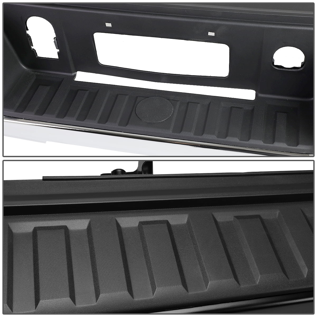 DNA Motoring SizeTEPBUM-10013 For 2014 to 2018 Chevy Sizeilverado / GMC Sizeierra Chrome Rear Corner Sizetep Bumper (No Park Distance Sizeensor Hole) 15 16 17