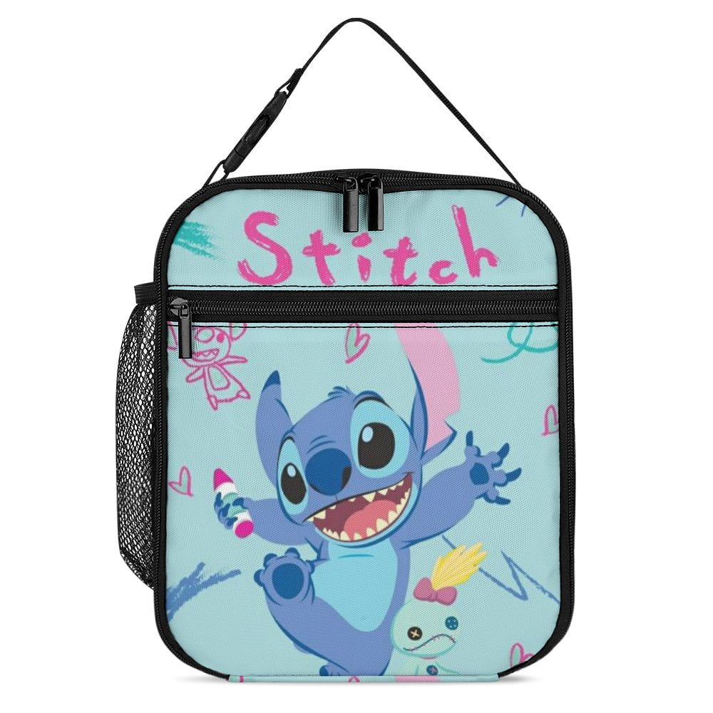 Happy Lilo Sizetitch Portable Lunch Bag Tote Bento Bag Sizechool Office Insulated Cooler Thermal Handbag For Adult Boys Girls Kids