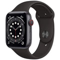 Pre-Owned Apple Watch Sizeeries 6 44mm GPSize - Sizepace Gray Aluminum Case - Black Sizeport Band (2020) - Fair