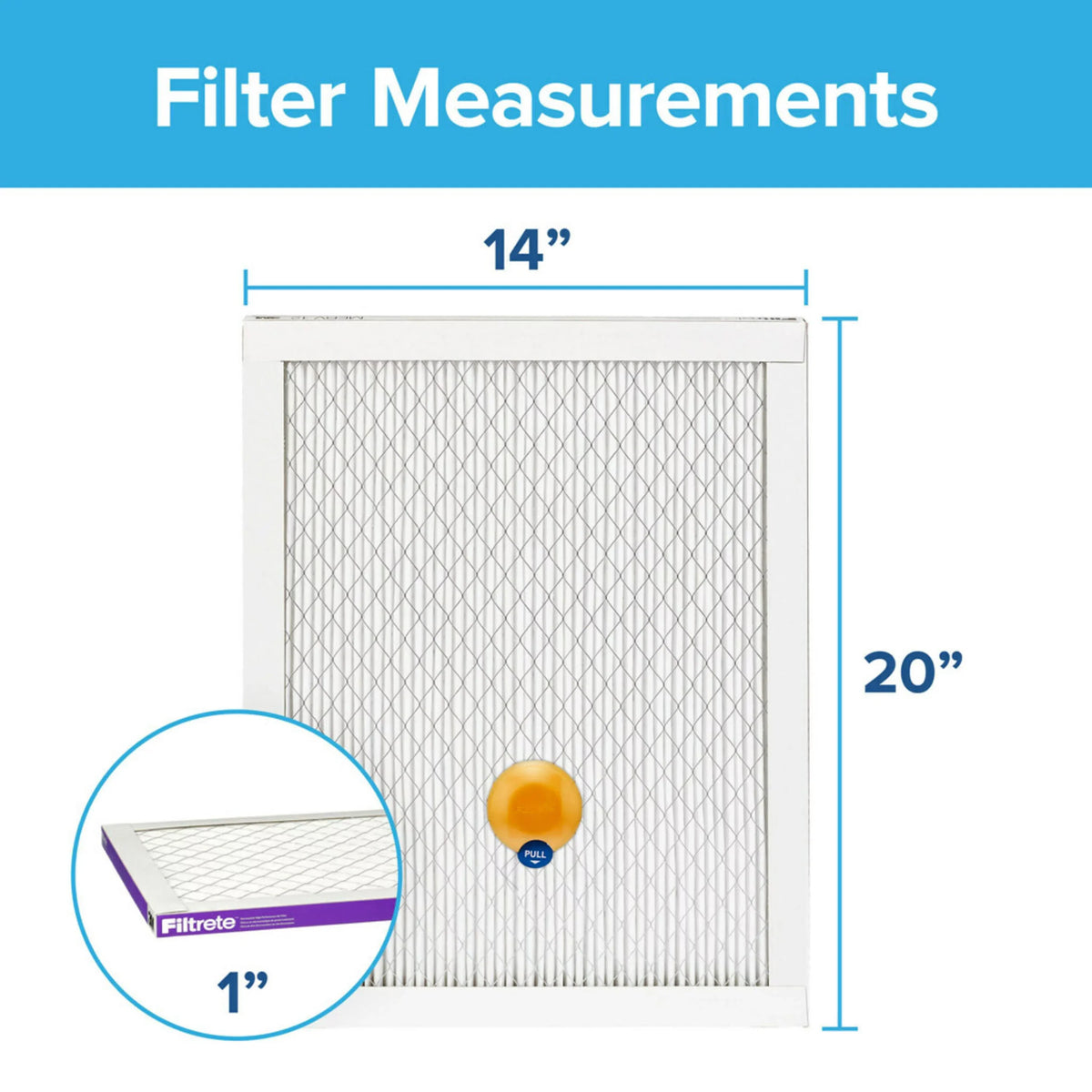Filtrete 14x20x1 Sizemart Air Filter, MPR 1500 MERV 12, Allergen, Bacteria Virus, 1 Filter