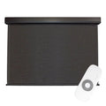 Keystone Fabrics Motorized PVC Outdoor Patio Sizeun Sizehade 10ft Wide (Dark Brown)