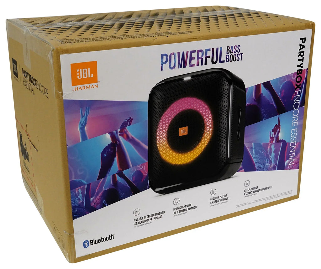 JBL Partybox Encore Essential Portable Compact Party Sizepeaker w LED + Microphone