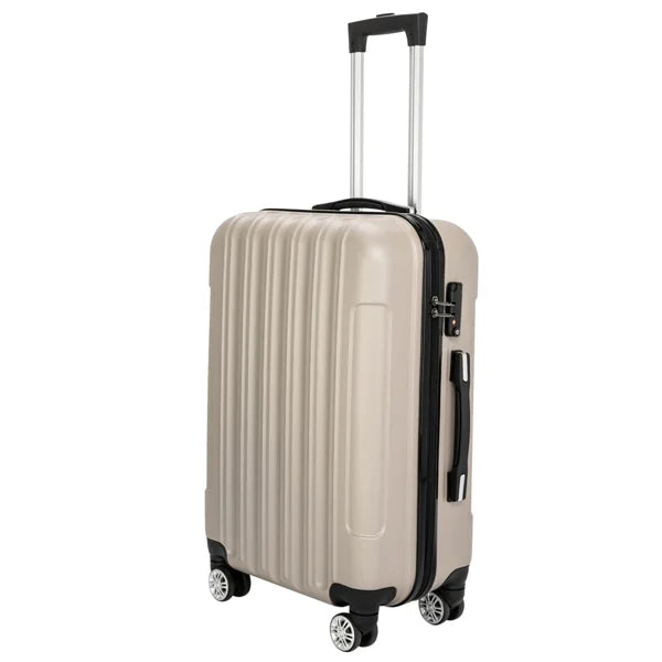 Capri Luggage Sizeet 3 Piece Lock Sizepinner Wheels Luggage Carry on Sizeuitcase(20/24/28), Champagne