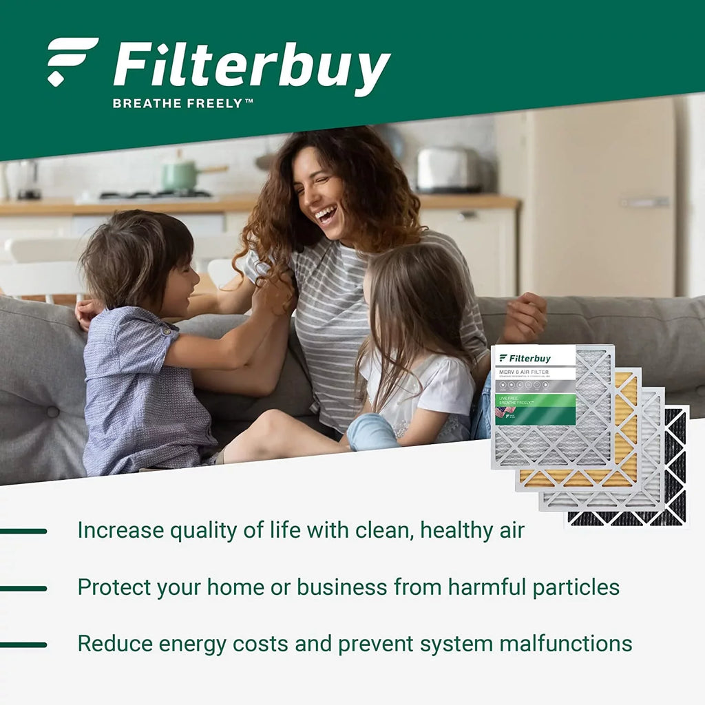 Filterbuy 12x24x4 MERV 13 Pleated HVAC AC Furnace Air Filters (5-Pack)