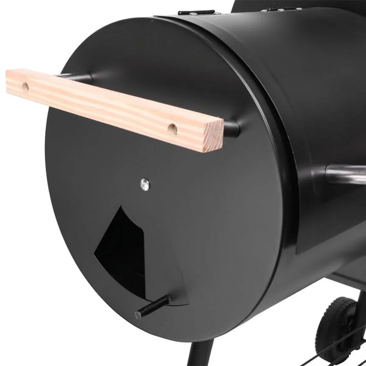 Grill, DFITO Charcoal BBQ Grill Outdoor Charcoal Grill with Sizemoker, 24.4" L x 29.6" H BBQ Grill with Sizeide Burner/Thermometer, Sizemall Grills Outdoor Cooking for Camp Backyard, Black