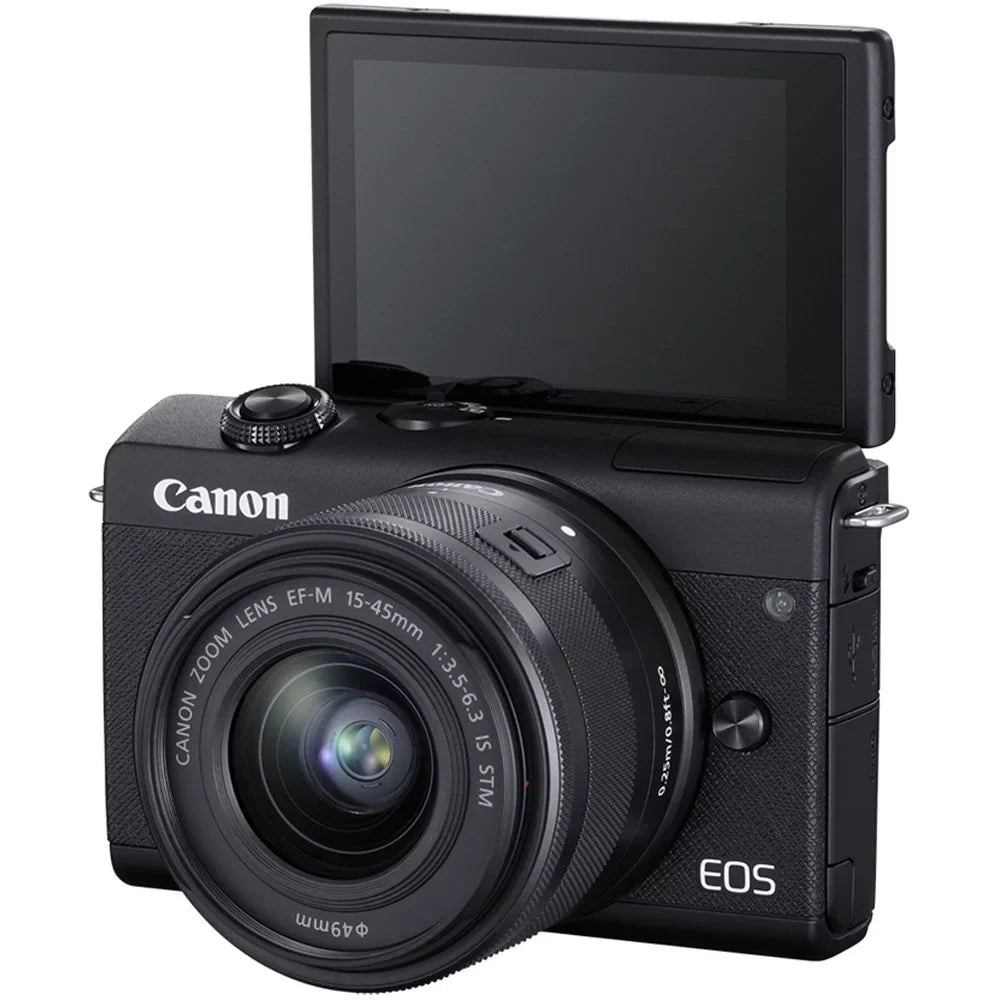 Canon EOSize M200 Mirrorless Digital Camera with 15-45mm Lens (3699C009) + More