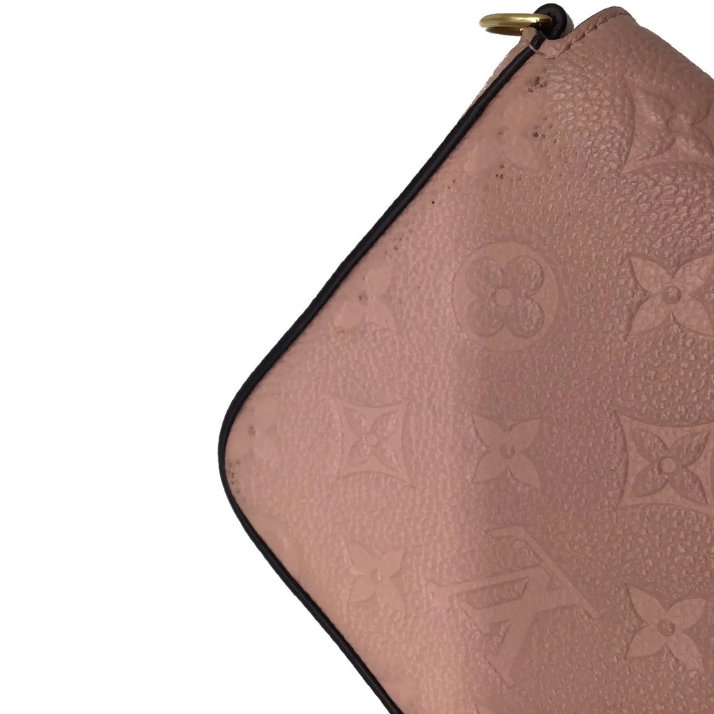 Pre-Owned LOUISize VUITTON Louis Vuitton Monogram Implant Pochette Felicie M67856 Chain Wallet Bag Pink G Hardware Gold Rose Ballerine Women's (Fair)