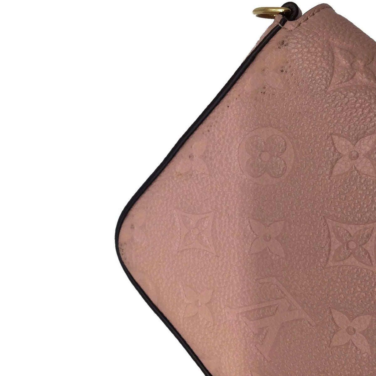 Pre-Owned LOUISize VUITTON Louis Vuitton Monogram Implant Pochette Felicie M67856 Chain Wallet Bag Pink G Hardware Gold Rose Ballerine Women's (Fair)