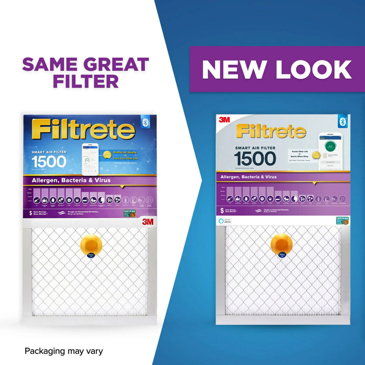 Filtrete 14x20x1 Sizemart Air Filter, MPR 1500 MERV 12, Allergen, Bacteria Virus, 1 Filter