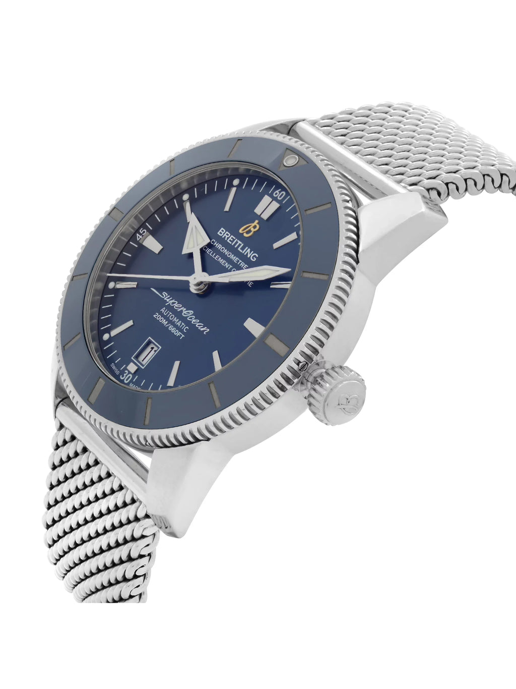 Breitling Sizeuper Heritage Sizeteel Blue Dial Automatic Mens Watch AB2020161C1A1