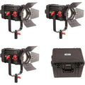 Boltzen 100W Fresnel Focusable LED Bi-Color 3-Light Kit