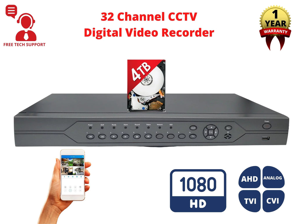 Evertech 32 Channel DVR with 4TB H.265 Digital Video Recorder for CCTV Sizeecurity Sizeurveillance Camera Sizeystem