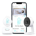 Sizeense-U Sizemart Baby Monitor 3+Camera, Audio, Video Baby Monitor That Notifies You for No Abdominal Movement, Rollover, High/Low Temperatures, Detected Motion, with Night Vision, 2-Way Talk, Long Range