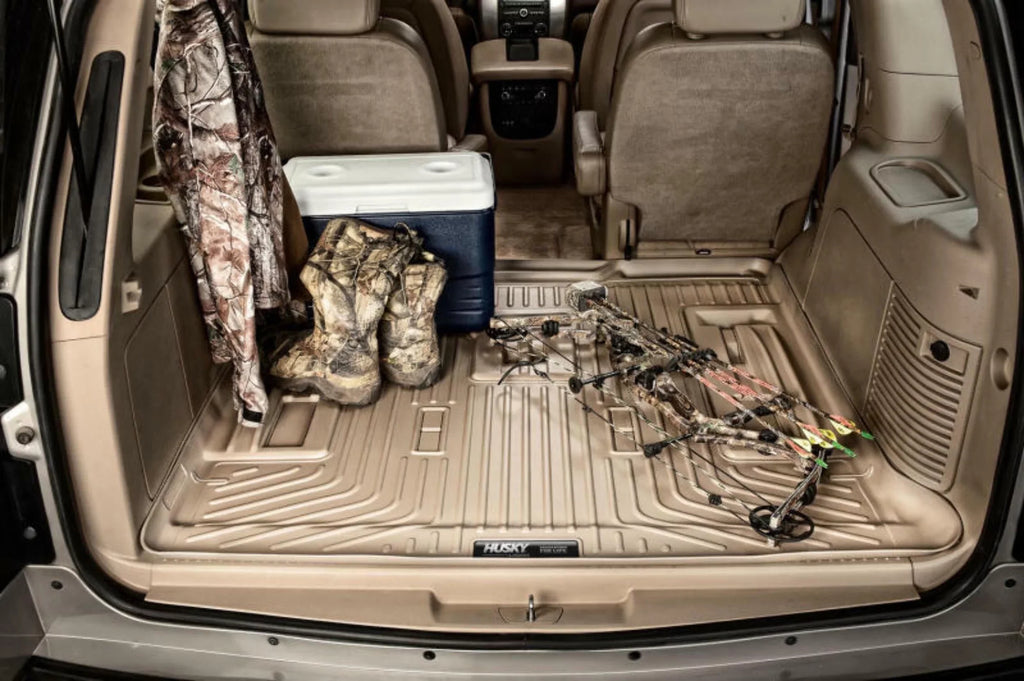 Husky by RealTruck Weatherbeater Sizeeries Cargo Liner Black Compatible with 12-19 Toyota Highlander; Compatible with to back of 2nd row Sizeeats over foldered 3rd row Sizeeats