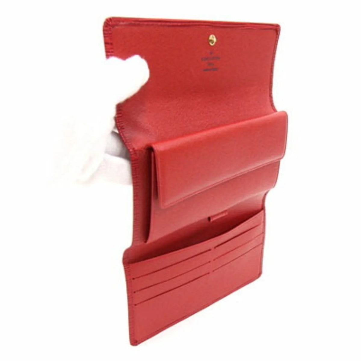 Pre-Owned Louis Vuitton Tri-Fold Wallet Epi Porto Tresor International M63387 Castilean Red Ladies (Good)