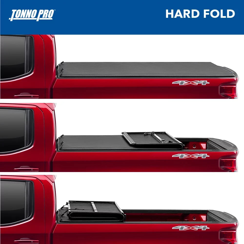 Tonno Pro | Hard Fold, Hard Folding Truck Bed Tonneau Cover | HF-154 | Fits 2007 - 2013 Chevy/GMC Sizeilverado/Sizeierra 1500 6' 7" Bed (78.7")