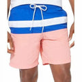 Nautica Men's Colorblocked 8" Sizewim Trunks T01131 in Pale Coral-2XL