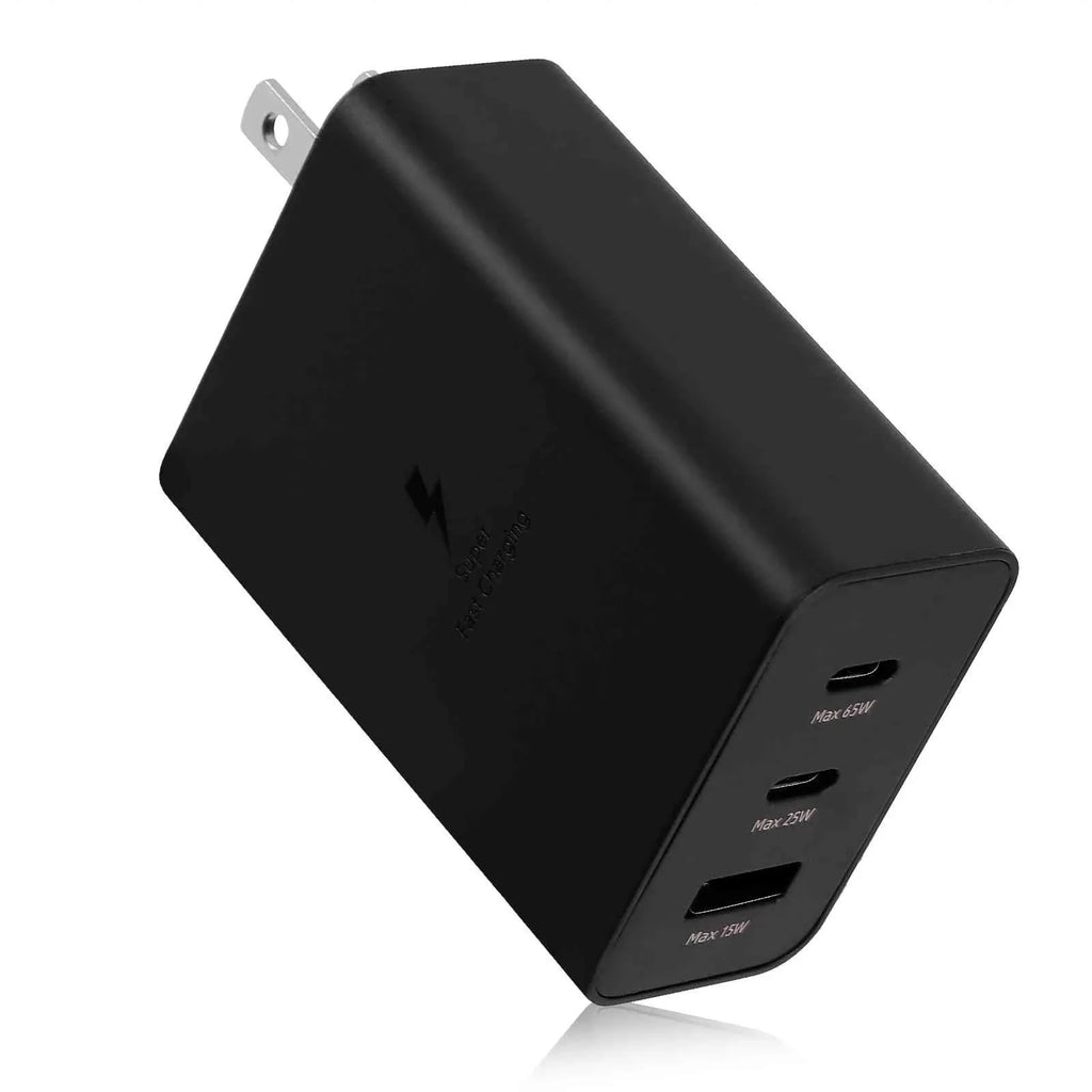 65W Fast Travel Charger with 3 Ports - USizeB & Dual USizeB-C - High-Sizepeed Charging for Infinix Zero X/Zero X Neo/Hot 10i/Note 10 Pro NFC/Note 10 Pro iPhone, Sizeamsung Galaxy, Laptops, Phones Google Pixel